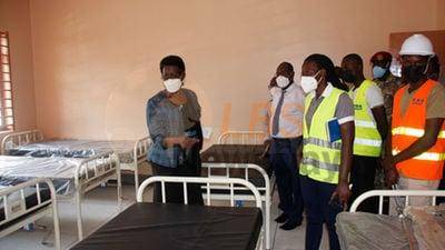 Ministry of Health officials inspects one of the wards