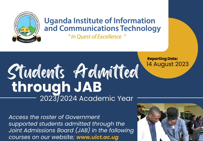 UICT announces JAB admissions for August 2023/2024 Intake